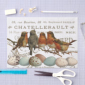Vögel und Eier Vintage französische Stadtbezeichnu Seidenpapier (Handwerk)