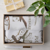 Vögel und Eier Vintage französische Stadtbezeichnu Seidenpapier (Geschenk)