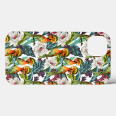 Vogel und exotisches Blumen-Muster Case-Mate iPhone Hülle (Rückseite (Horizontal))