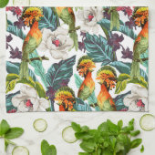 Vogel und exotisches Blumen-Muster Handtuch (Gefaltet)