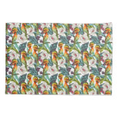 Vogel und exotisches Blumen-Muster Kissenbezug (Rückseite-Links)