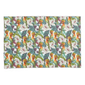 Vogel und exotisches Blumen-Muster Kissenbezug (Vorderseite-Rechts)