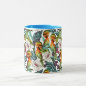 Vogel und exotisches Blumen-Muster Tasse (Zentrum)