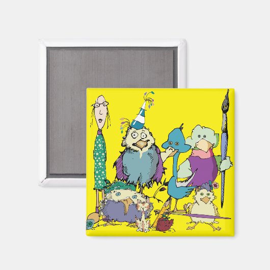 Vögel und Freunde Magnet (Vorderseite/Rückseite)