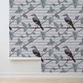 Vogel- und Gelbblüten Tapete