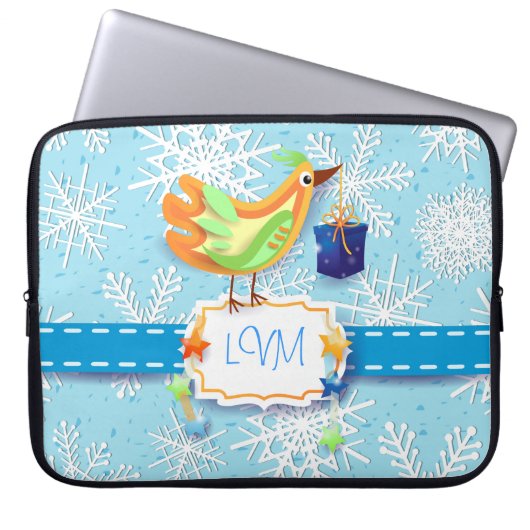 Vogel und Geschenk, Laptop-Gehäuse Laptopschutzhülle (Vorderseite)