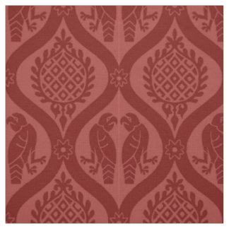 Vogel und Granatapfel, Brick Red Stoff