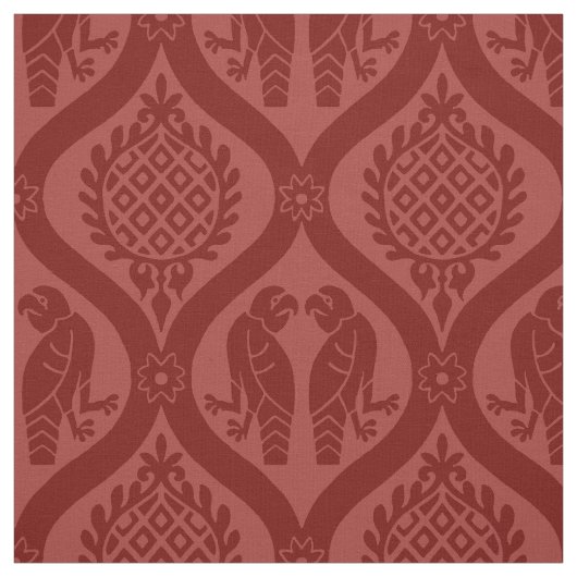 Vogel und Granatapfel, Brick Red Stoff (Muster)