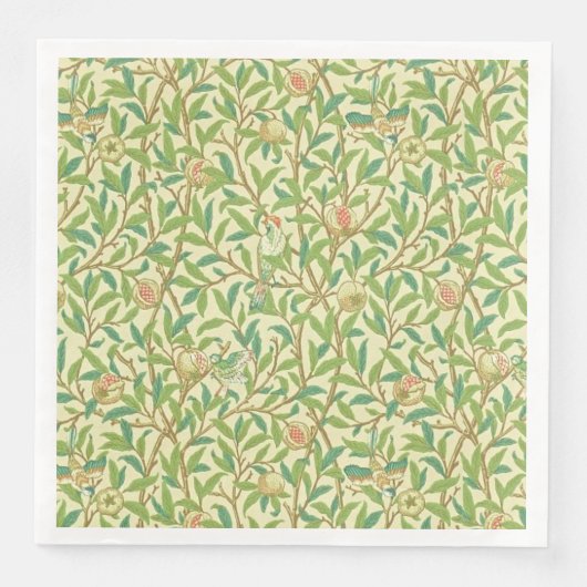 Vogel und Granatapfel Serviette (Vorderseite)