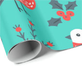 Vögel und Heilige Berry Weihnachtsmuster Geschenkpapier (Rolleneckpunkt)