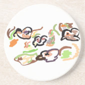 Vögel und Herbst Getränkeuntersetzer (Vorne)