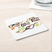 Vögel und Herbst Rechteckiger Pappuntersetzer (angewinkelt)