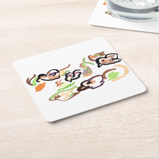 Vögel und Herbst Rechteckiger Pappuntersetzer (angewinkelt)