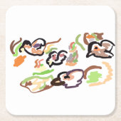 Vögel und Herbst Rechteckiger Pappuntersetzer (Vorderseite)