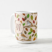 Vögel und Herbstlaube, kundenspezifische erste Mon Kaffeetasse (Vorderseite Links)