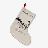 Vögel und Herz-Baum-Liebe wächst Kleiner Weihnachtsstrumpf (Vorderansicht (hängend))