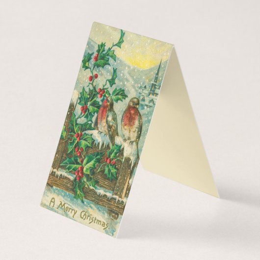 Vögel und Holly Berries Frohe Weihnachtskarte (Vorderseite)