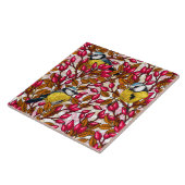 Vögel und Hunde Rose Hüften Fliese (Seite)