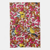 Vögel und Hunde Rose Hüften Geschirrtuch (Vertikal)