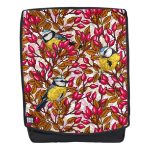 Vögel und Hunde Rose Hüften Rucksack