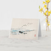 Vögel und japanische Malerei Karte (Gelbe Blume)