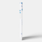 Vögel und Käfig Aqua Blue Name iPhone Case (Rückseite / Rechts)