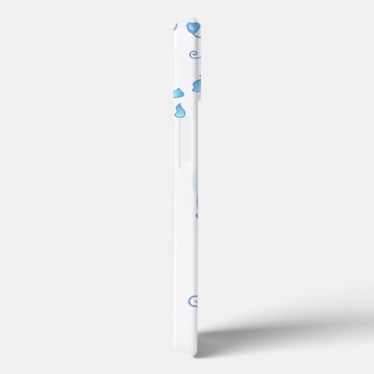 Vögel und Käfig Aqua Blue Name iPhone Case (Rückseite / Rechts)