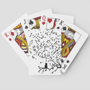 Vögel und Katze Spielkarten