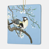 Vögel und Kirschblüten Ohara Koson Keramikornament (Links)
