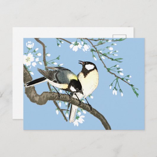Vögel und Kirschblüten Ohara Koson Postkarte (Vorne/Hinten)