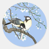Vögel und Kirschblüten Ohara Koson Runder Aufkleber (Vorderseite)