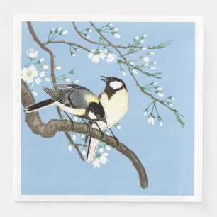 Vögel und Kirschblüten Ohara Koson Serviette