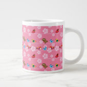 Vögel und Kirsche Blume Jumbo-Tasse (Rechts)