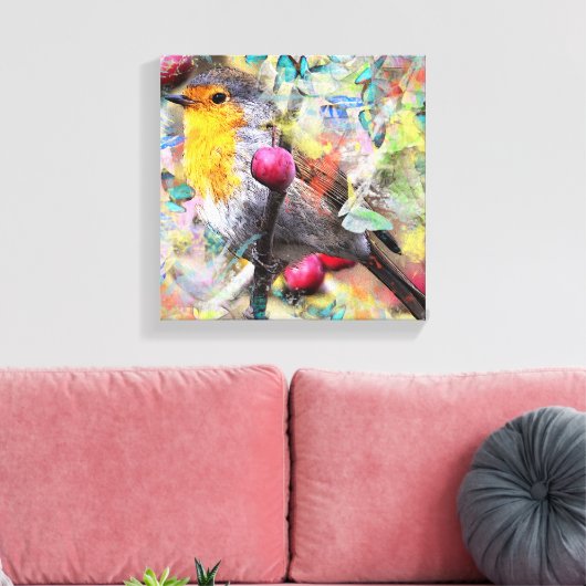 Vögel und Kirschen Leinwanddruck (Insitu (Wohnzimmer))