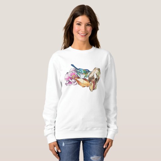 Vogel und Kristalle Sweatshirt (Vorne ganz)