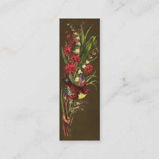 Vogel und Lilie des Tales viktorianisch Mini Visitenkarte (Vorderseite)