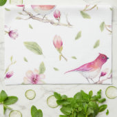 Vögel und Magnolien Küchentuch (Gefaltet)