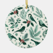 Vögel und Moughs Holiday Motif Keramik Ornament (Vorne)