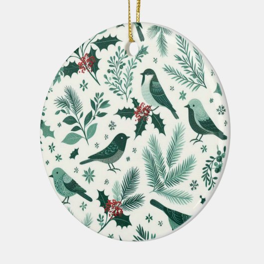 Vögel und Moughs Holiday Motif Keramik Ornament (Links)