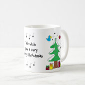 Vögel und Musical Notes Weihnachtsgeschichten Kaffeetasse (VorderseiteRechts)