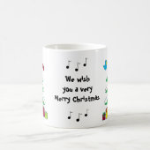 Vögel und Musical Notes Weihnachtsgeschichten Kaffeetasse (Mittel)