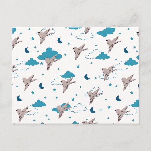 Vogel und Nachtfairy Dream Postkarte (Vorderseite)