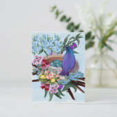 Vogel und Nest Postkarte (Stehend Vorderseite)