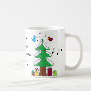 Vögel und Noten Weihnachtstasse Kaffeetasse