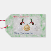 Vögel und Ornamente Geschenkanhänger (Rückseite Horizontal)
