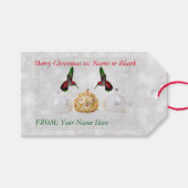 Vögel und Ornamente Geschenkanhänger (Vorderseite (Horizontal))