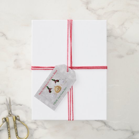 Vögel und Ornamente Geschenkanhänger (Mit Garn)