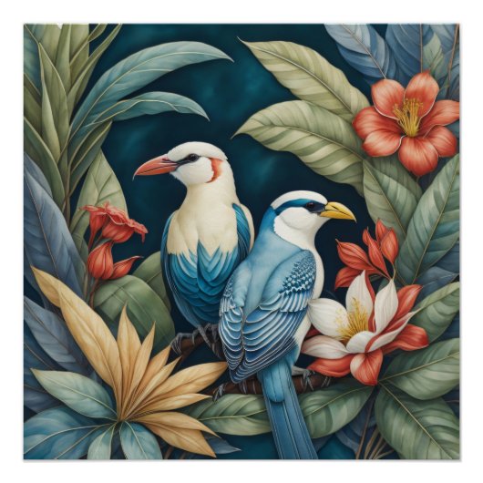 Vögel und Pflanzen der Tropen Poster (Vorderseite)