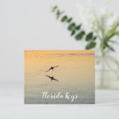 Vogel und Reflektion Flying Sunset Key West Florid Postkarte (Stehend Vorderseite)