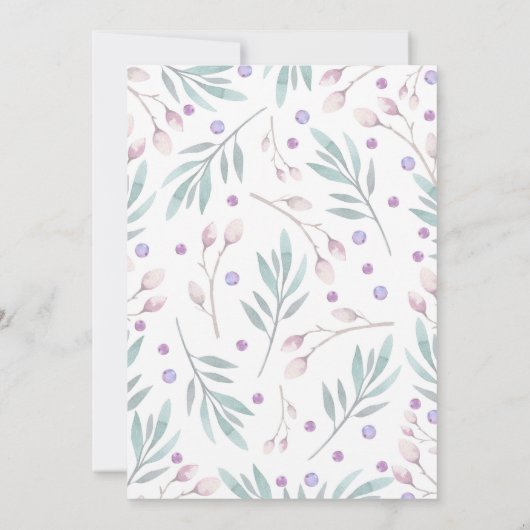 Vögel und rosa Blume Brautparty Einladung (Rückseite)